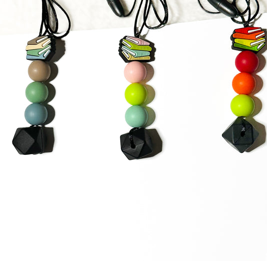 Books Bead Chew Necklace