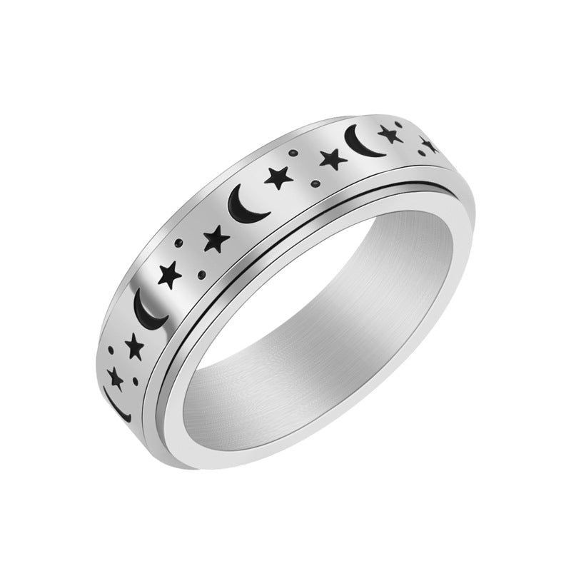 Moon & Stars Spinner Rings