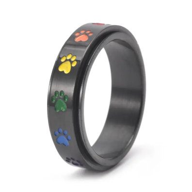 Pawprint Spinner Rings
