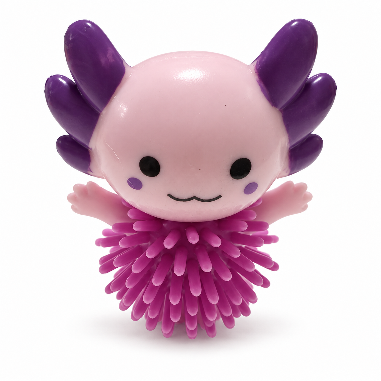 A small purple axolotl with a spiky body. 
