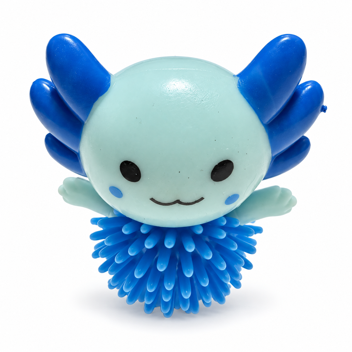 A blue spiky axolotl. 